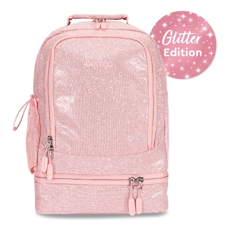 Bentgo Kids 2-in-1 Backpack & Lunch Bag, Petal Pink Glitter photo 1