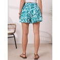 thumbnail image 3 of DARING DIVA Women's Casual Wide Leg High Waist Vacation Drawstring Shorts Small Green, 3 of 6