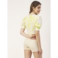 thumbnail image 2 of Moomaya Printed Viscose Rayon Top, V Neck Short Sleeves Summer Top For Women, 2 of 8