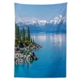 thumbnail image 3 of Ambesonne Landscape Tablecloth Rectangular Table Cover, Blue Water Lake Tahoe, 60"x90", Pale Blue Green Grey, 3 of 4