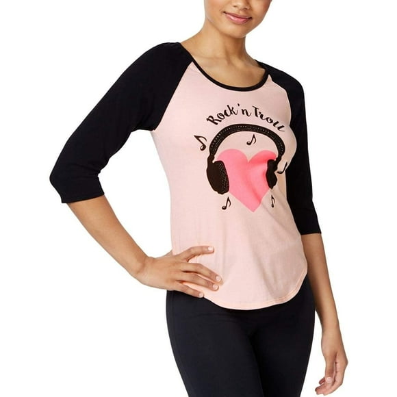Betsey Johnson Womens Trolls Pullover Graphic-Print Sleep Shirt Pink S