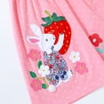 thumbnail image 4 of HILEELANG Baby Girls Short Sleeve Dress Cotton Casual Pink Dot Bunny Applique Jersey Shirt Playwear Dresses 2T, 4 of 6