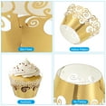 thumbnail image 3 of Uxcell Cupcake Wrappers Paper, 50 Pack Baking Cups Standard Cloud Decoration, Pink Reflective Gold, 3 of 6