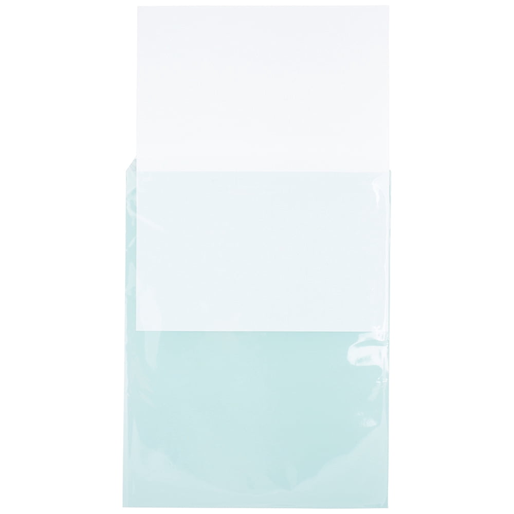 JAM Paper Cello Sleeves, 8 15/16 x 11 1/4, Aqua, 100/Pack, Peel & Seal