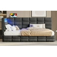 thumbnail image 7 of New Upholstered Twin Size Daybed with Storage 2 Drawers and Charging Station, Day Bed Frame with LED Lights and Storage Headboard, No Box-Spring Needed, Gray, 7 of 7