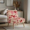 thumbnail image 3 of HELLHERO Elastic Bottom Dustproof Armless Accent Chair Cover for Accent Chair Without Arms, Armless Chair Slipcover Heart Pattern Red, 3 of 8