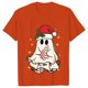 thumbnail image 1 of Camisetas de libro de fantasma de Navidad para mujer, ropa de libro de lectura de fantasma, camisetas de Navidad de manga corta, camisetas casuales de moda, Tops, 1 of 5