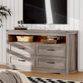 thumbnail image 7 of FANRAL 4 Drawers Dresser & Open Shelf for Bedroom,Modern Wooden Chest of Drawers with LED Light,Storage Organizer Dresser for Closet,Wood Dresser, 7 of 7