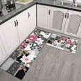 thumbnail image 2 of Pioneer Flower Floral Print Pattern Kitchen Rugs Sets Of 2,Anti Fatigue Kitchen Mat Rugs Non Slip Washable,Decorative Kitchen Floor Mats for Kitchen,Sink,Laundry,17"x30"+17"x47", 2 of 7