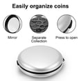 thumbnail image 3 of WJCA Portable 7-Slot Yen Coin Holder with Mirror, Compact Change Organizer for Car Travel and Daily Use, Sliver., 3 of 5