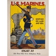 thumbnail image 3 of Sidney Riesenberg 14x18 Black Modern Framed Museum Art Print Titled - U.S. Marine Corps - Service on Land and Sea (1917), 3 of 5
