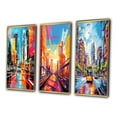 thumbnail image 3 of Designart "Pop Art Berlin II" Cityscapes Framed Wall Art Set Of 3 - Multi-Color Berlin Frame Gallery Set For Office Decor, 3 of 6