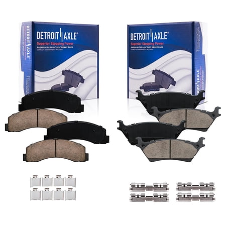 Detroit Axle - Brake Pads for 12-20 Ford F-150, 2012 2013 2014 2015 2016 2017 2018 2019 2020, Front & Rear Ceramic Brake Pads Replacement