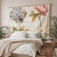 thumbnail image 3 of Vintage Hydrangea Floral Large Tapestry for Bedroom Wall Hanging Tapestry, Spring Botanical Flowers Ceiling Backdrop Tapestries Poster Blanket Wall Decor for Teens Room Living Room Dorm 100" x 59", 3 of 8