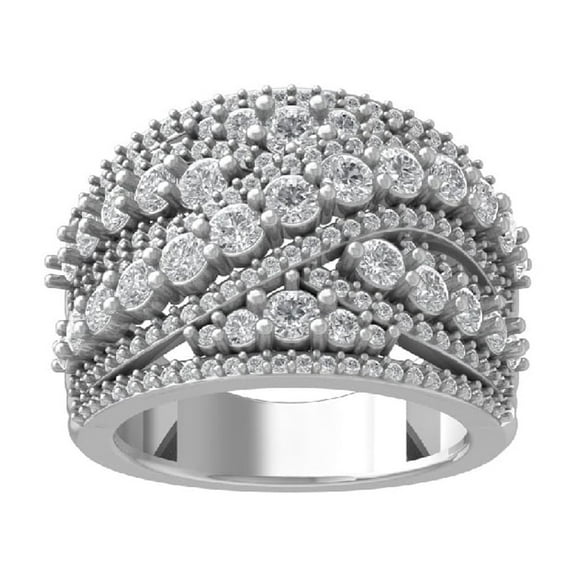 Araiya Fine Jewelry 14K White Gold Round-shape Lab Grown Diamond Fashion Band Ring ( 2 1/2 cttw, D-F Color, VS Clarity) Size 5.5