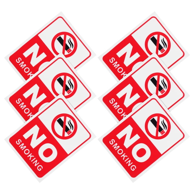 LIFKOME 6pcs Fire Safety Signs No Smoking Stickers PVC for Signage in Public Areas