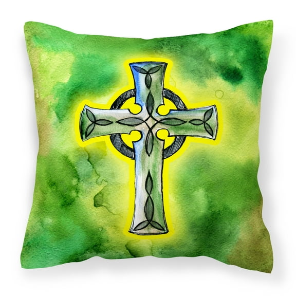Carolines Treasures BB5764PW1414 Irish Celtic Cross Fabric Decorative Pillow
