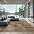 thumbnail image 2 of ODIKA 8'x10' Washable Area Rug Geometric Asymmetrical Blocks Faded Motifs Transitional Contemporary for Dining Room, Large Office, Lounge, Non-Slip Chair-Friendly Mat, 2 of 7