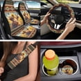 thumbnail image 6 of Binienty Sunflower Highland Cow Print Vehicle Seat Covers with Auto Steering Wheel Cover Washable Armrest Cushion Pad Removable Seat Headrest Cover Aztec Car Interior Decor Set, 6 of 7