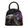 thumbnail image 1 of Vsdgher Colorful Plant Turtle A Print Insulated Lunch Bag Simple Bento Cooler Bag Lunch Tote Bag , Suitable for picnics, school, work, 1 of 6