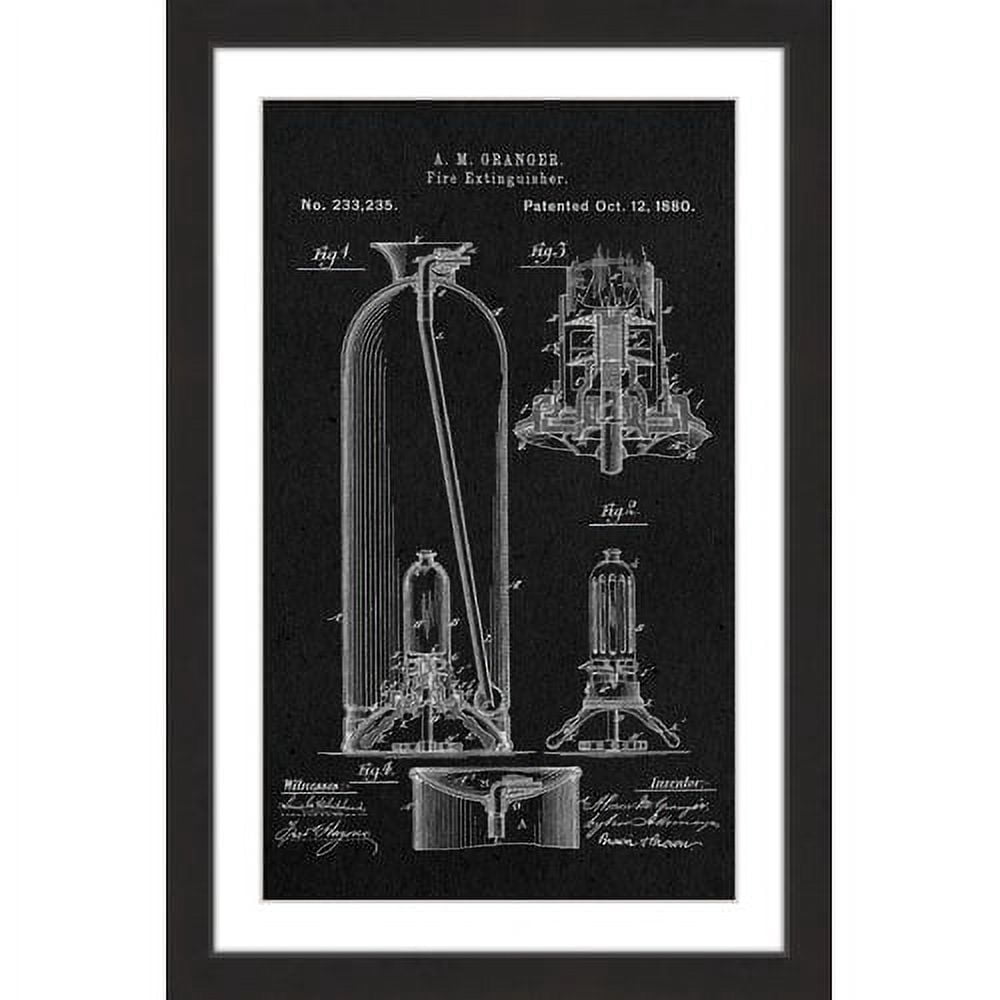 "Extinguisher 1880 Black Paper" Framed Painting Print