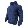 thumbnail image 5 of safuny Mens Hoodie Fleece Soft Casual Sweatshirts Long Sleeve Classic Pullover Hooded Fall Winter Tops with Pocket Navy XXL, 5 of 9