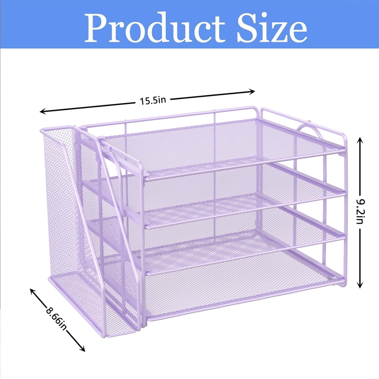 4-tier Paper Organizer With Magazine Holder  Desk Organizers And Accessories & Workspace File For Office Supplies Storag (purple 4-tier)