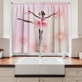 thumbnail image 2 of Ambesonne Girls Kitchen Curtains, Ballerina Silhouette, 55"x45", Pink Umber and Pale Pink, 2 of 3
