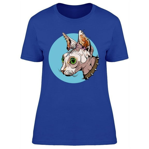 Sphinx Cat Punk Digital Art T-Shirt Women -Image by Shutterstock, Female 3X-Large