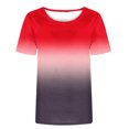 thumbnail image 4 of Tumotour Summer Shirts For Women Crew Neck Short Sleeve Tunic Tops Casual Gradient Color Loose Lightweight Summer Top Blouses, 4 of 4