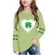 thumbnail image 1 of Blusas y camisas de manga larga con cuello redondo, moda del Día de San Patricio, blusa informal con estampado bonito de manga larga para niños y niñas., 1 of 5