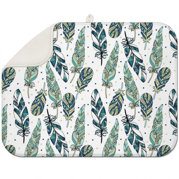 Soft and durable boho floral dish drying mat 18x24 Inch, made from premium microfiber for efficient moisture absorption