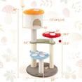 thumbnail image 3 of Gymax Cute Mushroom Cat Tree 48'' Tall Cat Tower w/ Sisal Scratching Posts Top Condo, 3 of 9