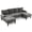Grey, variant on Costway Sectional Couch, Chenille Upholstered Sofa Couch with Double Chaise for Home Office Green