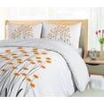 thumbnail image 5 of Ambesonne Flower Duvet Cover Sets, Yellow Daisies Leaves, 2-King, Yellow and Black, 5 of 7