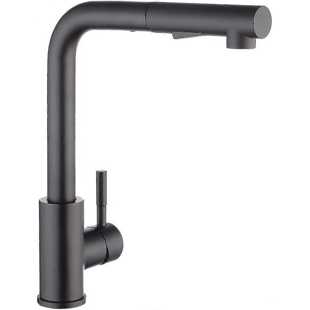 Grifo de cocina con rociador negro, mezclador de cocina con rociador extraíble, mezclador de fregadero giratorio de 360°, grifo de fregadero de 2 chorros s202412245723
