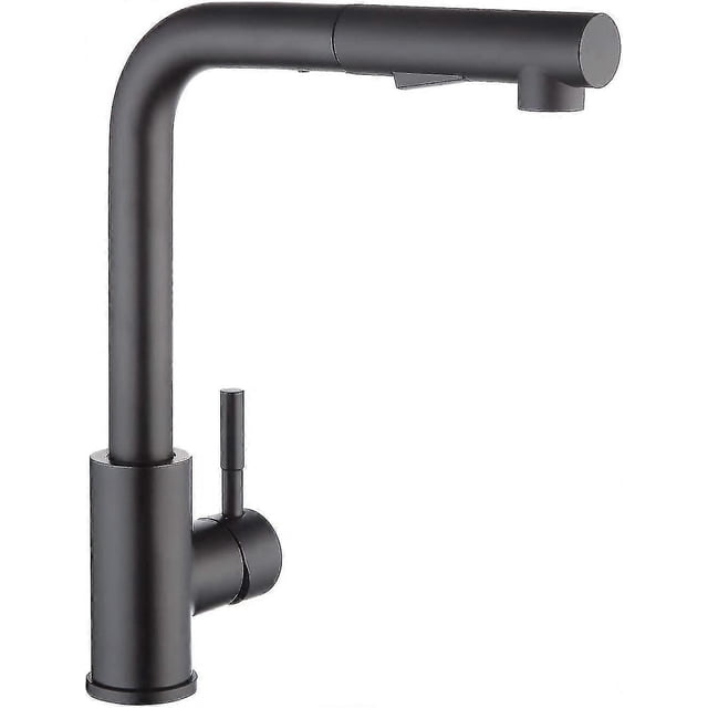 Grifo de cocina con rociador negro, mezclador de cocina con rociador extraíble, mezclador de fregadero giratorio de 360°, grifo de fregadero de 2 chorros s202412245723