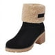 thumbnail image 1 of Botas de nieve de tobillo cálidas de piel cómoda de invierno para mujer, 1 of 1