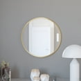 thumbnail image 4 of Merrick Lane 24" Round Accent Wall Mirror in Black with Metal Frame for Bathroom, Vanity, Entryway, Dining Room, & Living Room, 4 of 12