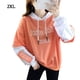 thumbnail image 1 of Sudadera con capucha para mujer, manga larga, parte superior delgada, suelta, patchwork, suéter con capucha, naranja, XXL Methold AP001297-08B, 1 of 7