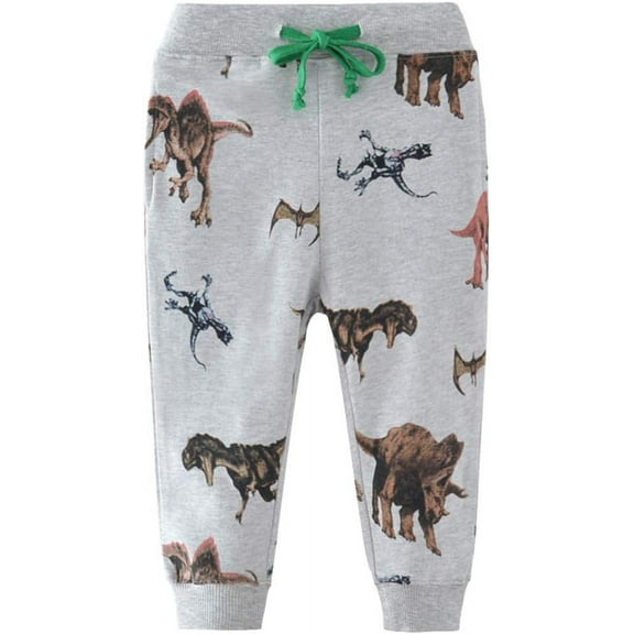 Ougyinr Kids Toddler Jogger Pants Sweatpants for Boys Casual Pants Little Boys Drawstring Elastic Solid Cotton Casual Sweatpants for 2-7Y