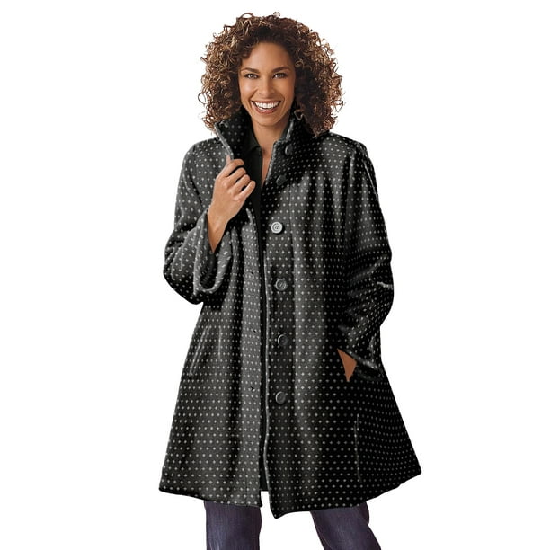 Woman Within Woman Within Women's Plus Size Fleece Swing FunnelNeck