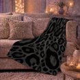 thumbnail image 5 of Charcoal Leopard Draped Beige Couch Pumpkins Fall Style, Festive Halloween Scene, Warm Flannel Blanket for Living Room and Reading Nook, Wildlife Lovers Halloween Gift, Festive Home Decor, 5 of 7
