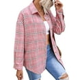 thumbnail image 2 of Fantaslook Womens Plaid Shirts Flannel Shacket Jacket Long Sleeve Button Down Shirts Blouses Tops, 2 of 6