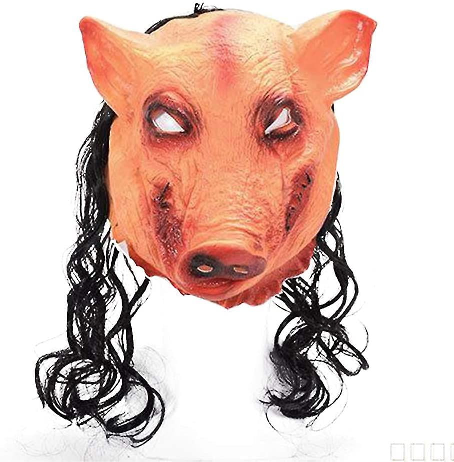 Máscara De Cerdo Feliz De Látex Para Adultos – Diseño Realista Y Cómodo, Ideal Para Halloween Y Fiestas De Disfraces