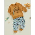 thumbnail image 5 of Baby Toddler Boy 2Pcs Fall Outfits 0 6 12 18 24 Months 2T 3T Long Sleeve Fish Print Sweatshirt + Pants Clothing Set, 5 of 9