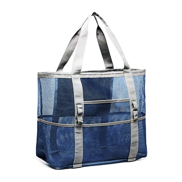 POINTERTECK Beach Bag Mesh Quick Dry Portable Reusable Multipurpose Handbag for Holiday Shipping Travel