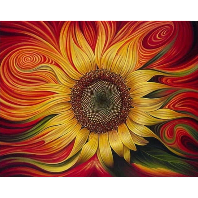 5D Diamond Painting Kit Pintura De Diamantes Diamante Redondo De 30cm X 40cm Impresión HD Incluye todos los Aditamentos Necesarios Modelo Girasol