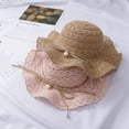 thumbnail image 2 of Yoyauz Baby Toddler Kids Girls Straw Sun Hat with Bowknot Floppy Beach Summer Protection Hats, 2 of 6