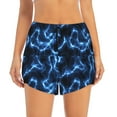 thumbnail image 2 of Goofa Blue Lightning Printed Women 2 in 1 Running Shorts,Quick Dry Athletic Workout Shorts,High Waisted Athletic Shorts with Liner Pockets-Small, 2 of 9